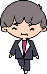 cartoon kawaii cute businessman in suit