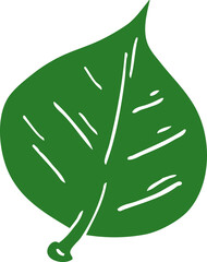cartoon doodle leaf
