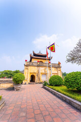view inside of Imperial Citadel of Thang Long in Hanoi, Vietnam, the main gate (called as Doan...