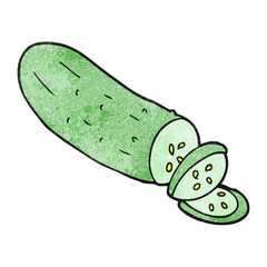 textured cartoon sliced cucumber
