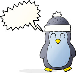 speech bubble cartoon penguin