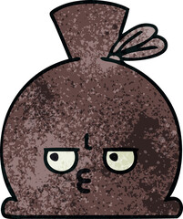 retro grunge texture cartoon sack