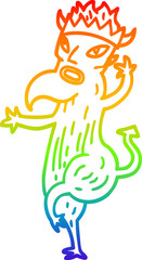 rainbow gradient line drawing cartoon devil