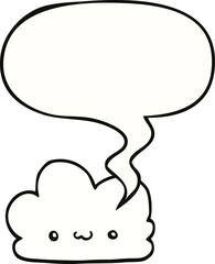 cute cartoon cloud and speech bubble
