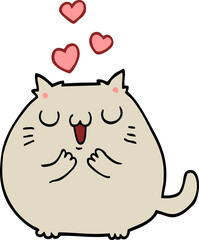 cute cartoon cat in love