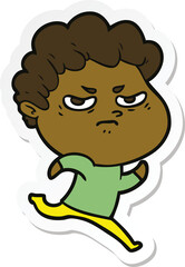 sticker of a cartoon angry man