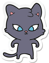sticker of a cute cartoon cat