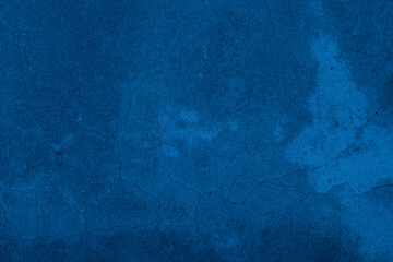 Old wall pattern texture cement blue dark abstract  blue color design are light with black gradient background.