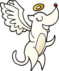 cartoon doodle angel dog