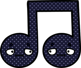 comic book style cartoon musical note