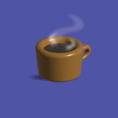 cup of coffee on a purple background