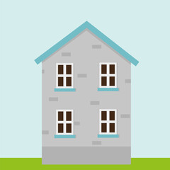 Cartoon house. Painted cottage. Cartoon multicolored home. Vector illustration.