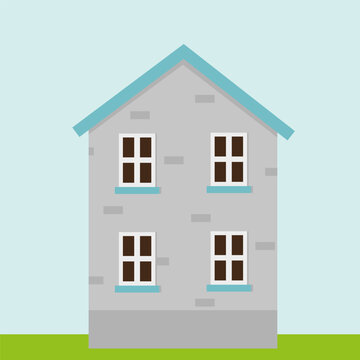 Cartoon house. Painted cottage. Cartoon multicolored home. Vector illustration.