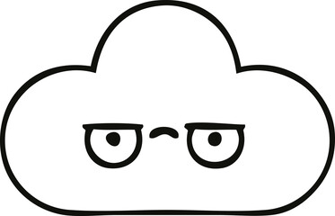 line drawing cartoon snow cloud