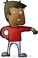 cartoon man making camp gesture