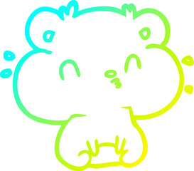 cold gradient line drawing hamster with full cheek pouches