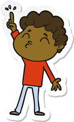 sticker of a cartoon man pouting