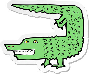 sticker of a cartoon crocodile
