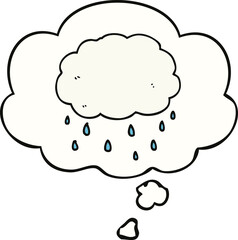 cartoon rain cloud and thought bubble