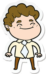 sticker of a cartoon friendly man