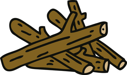 quirky hand drawn cartoon logs