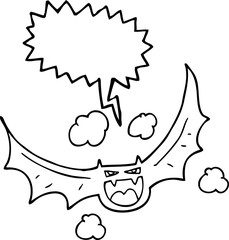 speech bubble cartoon halloween bat