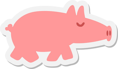 long snout pig sticker