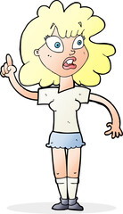 cartoon woman making point