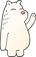 cartoon doodle polar bear waving