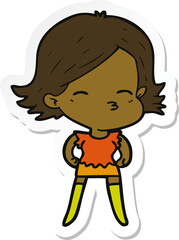 sticker of a cartoon woman