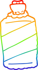 rainbow gradient line drawing cartoon hot water bottle