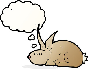 cartoon rabbit with thought bubble