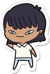 sticker of a cartoon woman