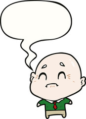 cartoon old man and speech bubble