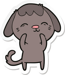 Obraz premium sticker of a happy cartoon dog
