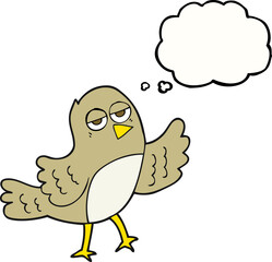 thought bubble cartoon bird