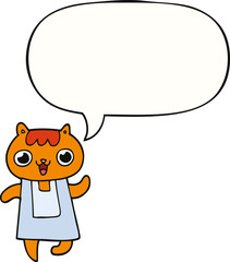 cartoon cat and speech bubble