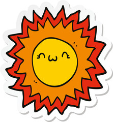 sticker of a cartoon sun