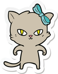 sticker of a cute cartoon cat