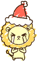 Christmas Lion Chalk Drawing