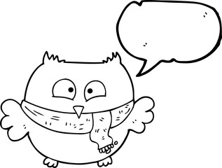speech bubble cartoon owl