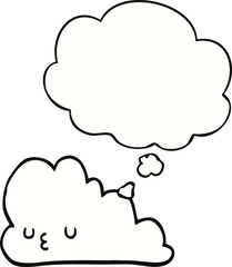 cute cartoon cloud and thought bubble