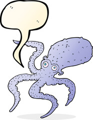 cartoon octopus with speech bubble
