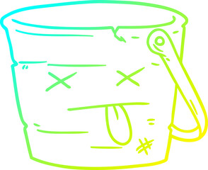 cold gradient line drawing kicked the bucket cartoon