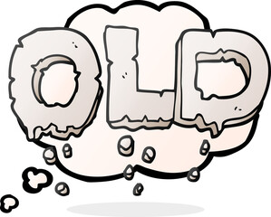 thought bubble cartoon word old