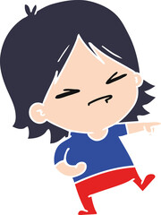 cartoon of cute kawaii girl