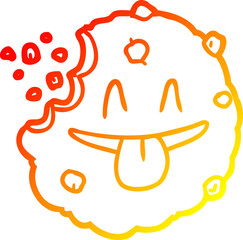 warm gradient line drawing Cartoon cookie