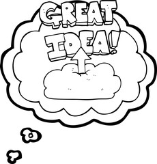 thought bubble cartoon upload to the cloud