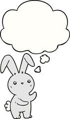 cute cartoon rabbit and thought bubble