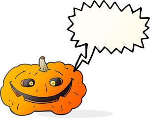 speech bubble cartoon pumpkin